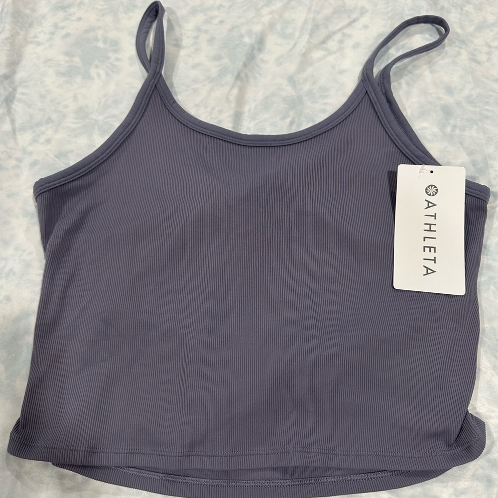 Nwt Athleta Powervita Rib Twist Tank Purple Size 1X